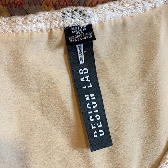 LORD & TAYLOR DESIGN LAB CREAM BELL SLEEVE LAYERED TUNIC BLOUSE - Picture 2 of 5